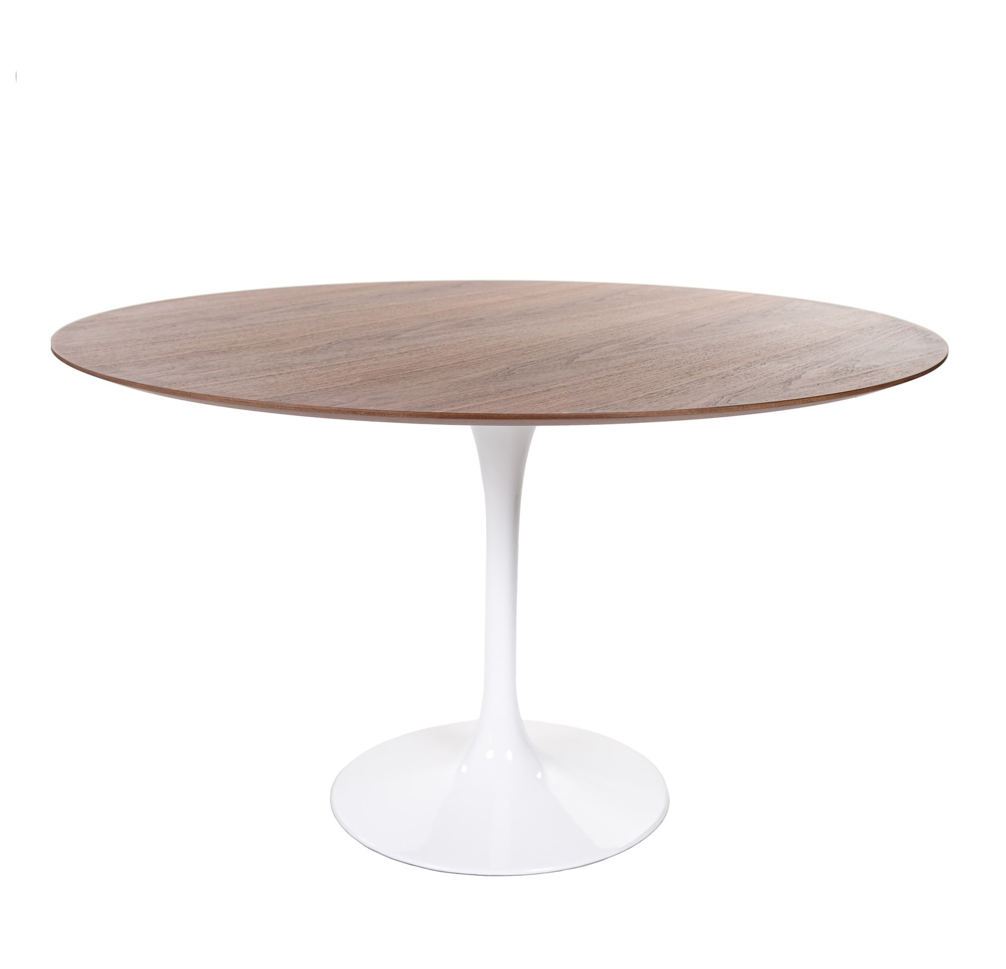 Eero Saarinen style, Spisebord Tulip tabel 120cm Top valnød Base hvid
