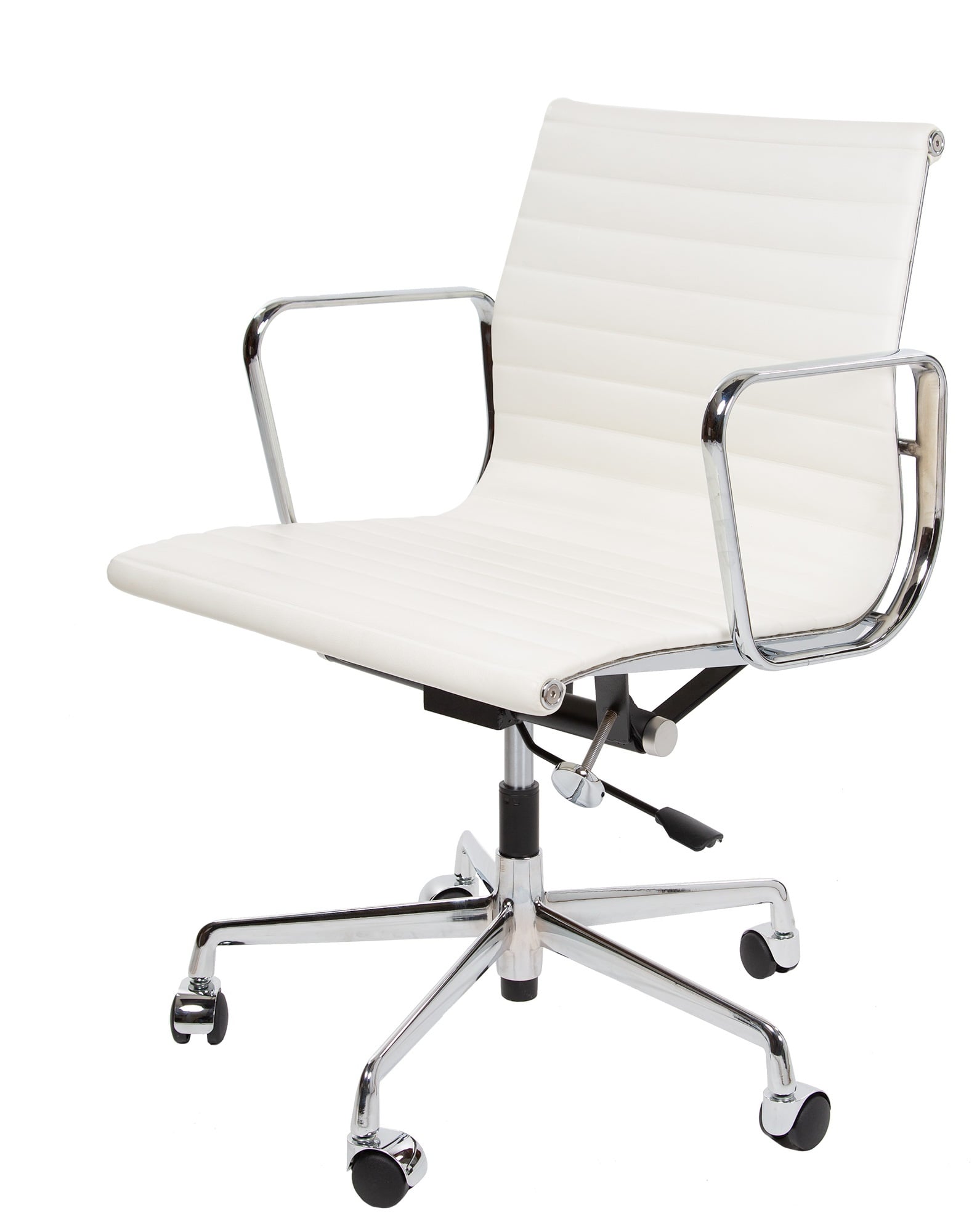 Charles Eames style, Kontorstol EA117 læder creme