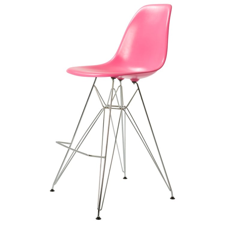 Charles Eames style, Barstol DSR blank ABS rosa