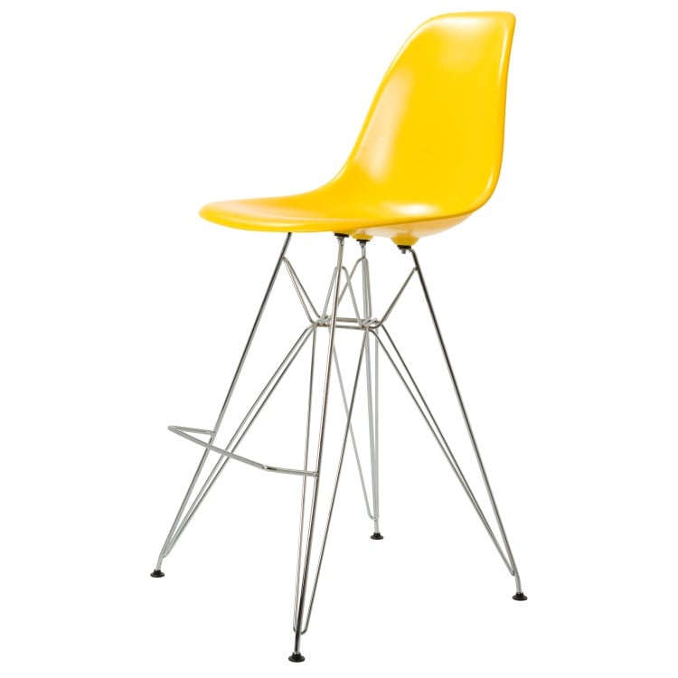 Charles Eames style, Barstol DSR blank ABS gul