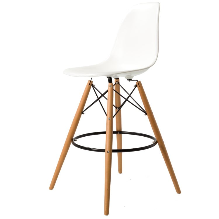 Charles Eames style, Barstol DSW afføring ABS hvid