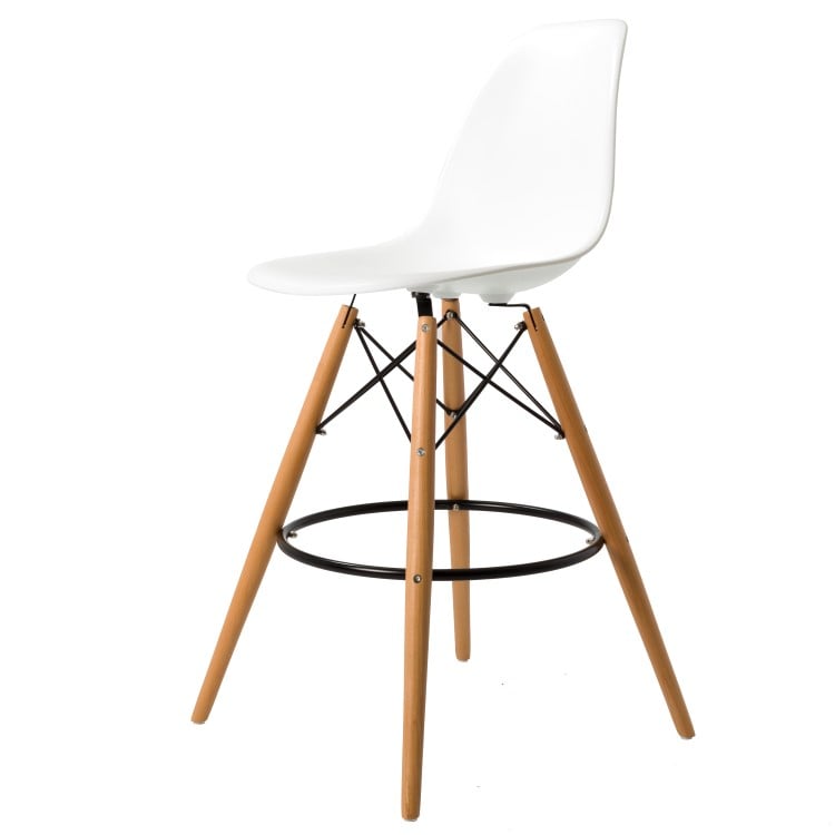 Charles Eames style, Barstol DSW mat PP hvid
