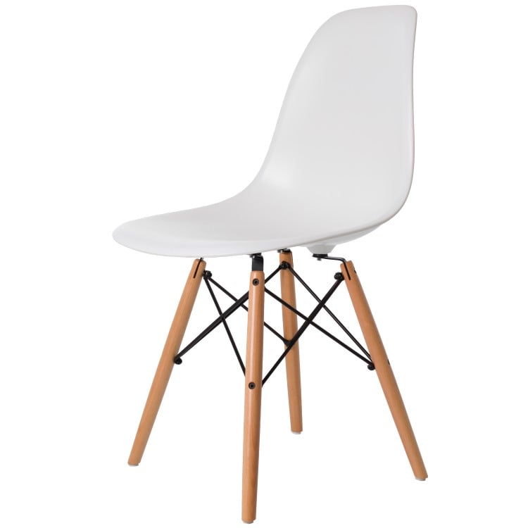 Charles Eames style, Spisebordsstol DSW ABS hvid