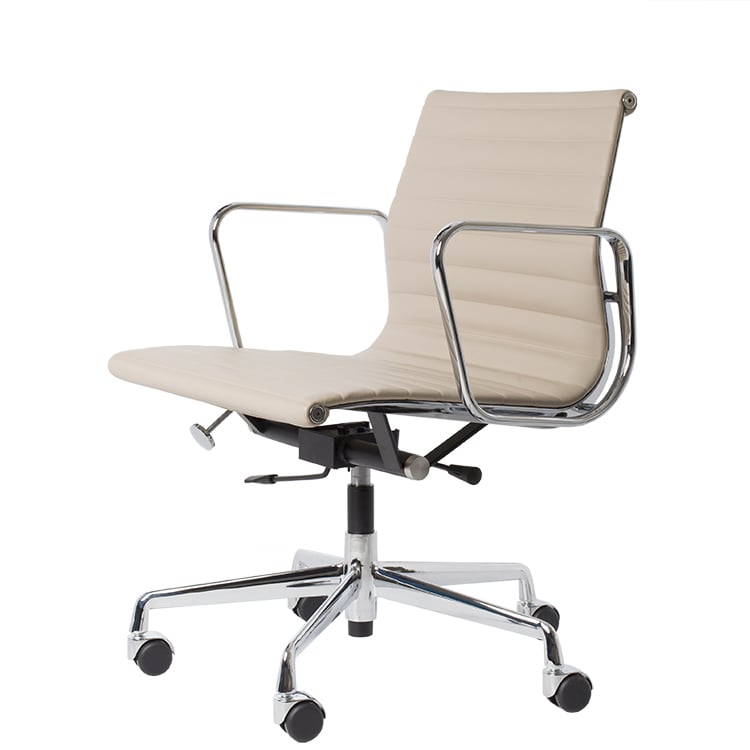 Charles Eames style, Kontorstol EA117 læder grå