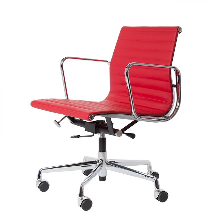 Charles Eames style, Kontorstol EA117 læder rød