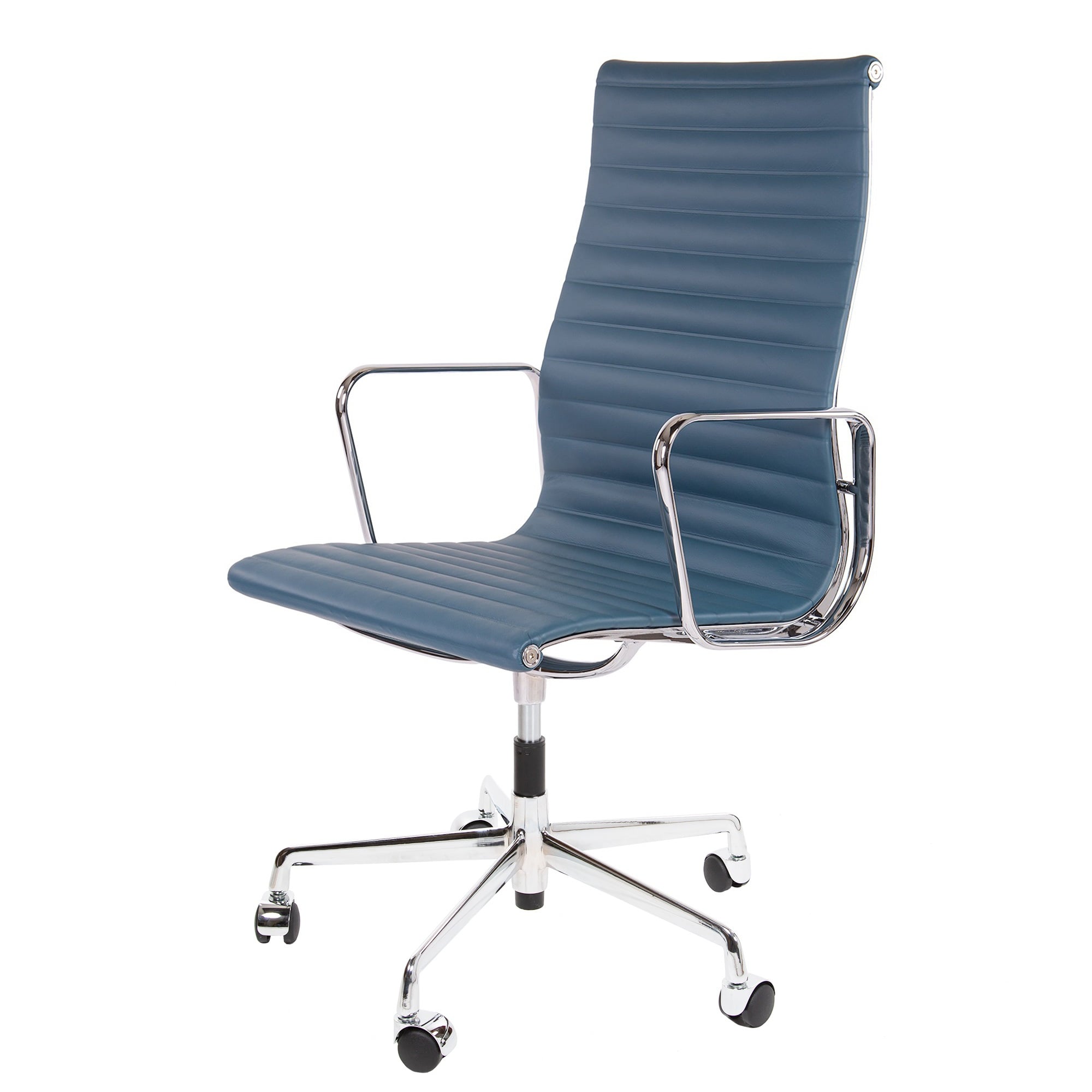 Charles Eames style, Kontorstol EA119 læder blå
