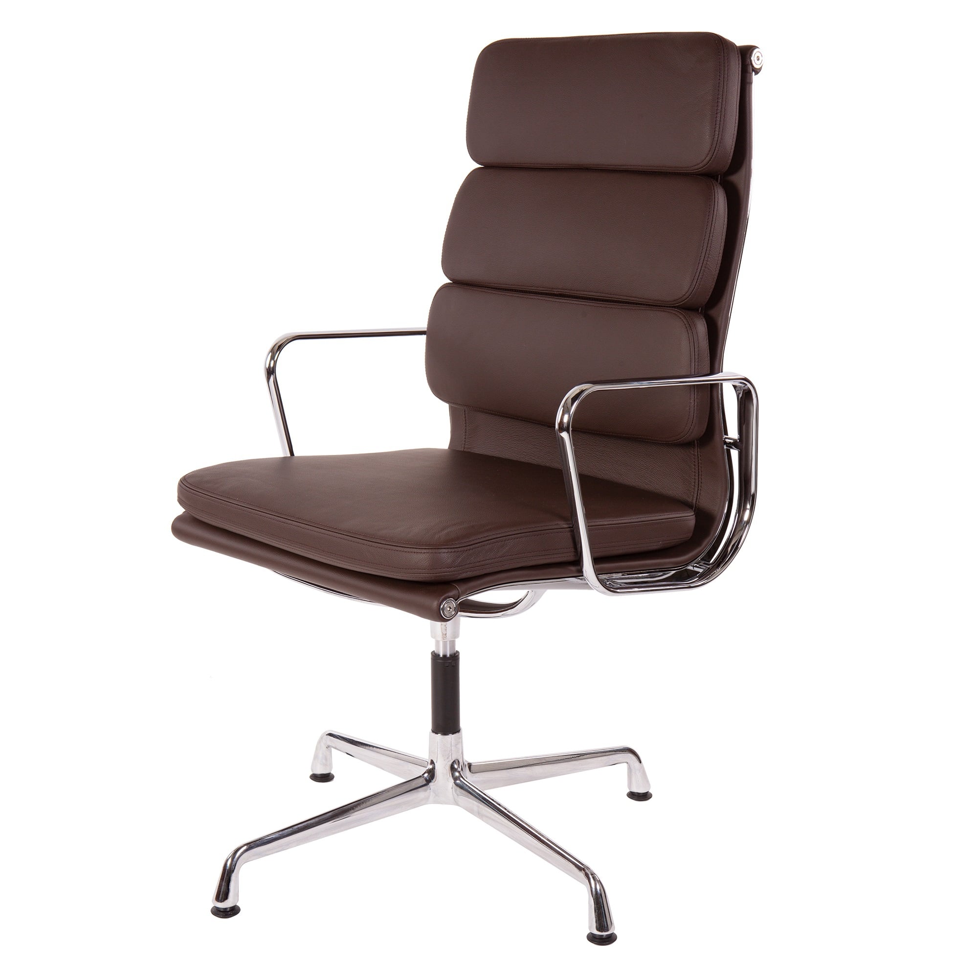 Charles Eames style, Konferencestol EA208 høj ryg brun