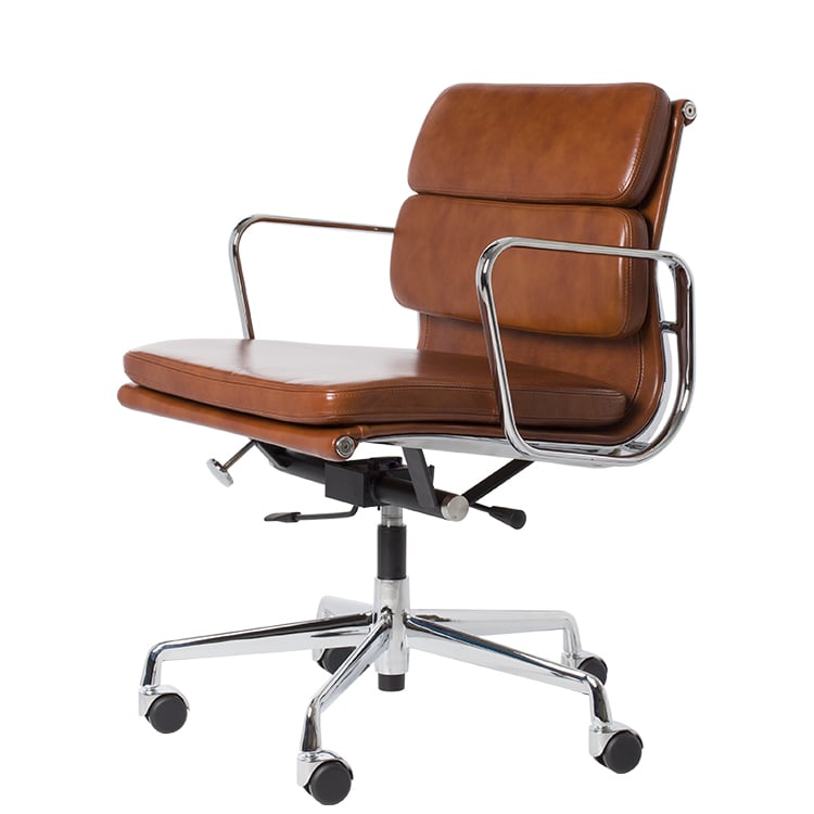 Charles Eames style, Kontorstol EA217 læder antik