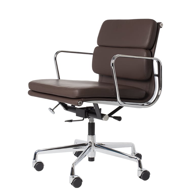 Charles Eames style, Kontorstol EA217 læder brun