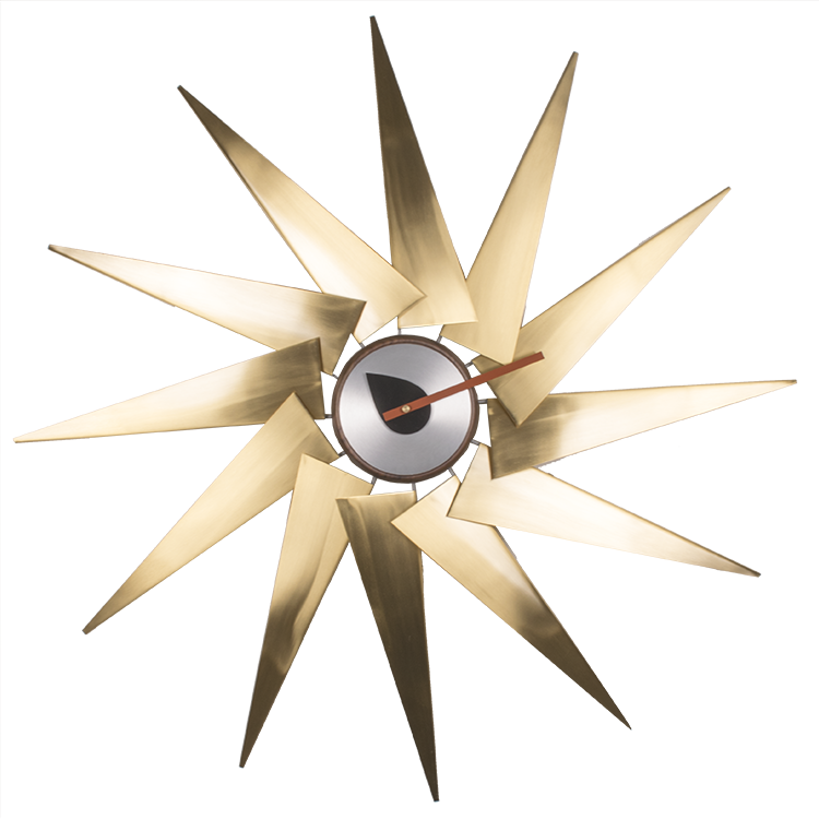 George Nelson style, Vægur Windmill clock marmor sort