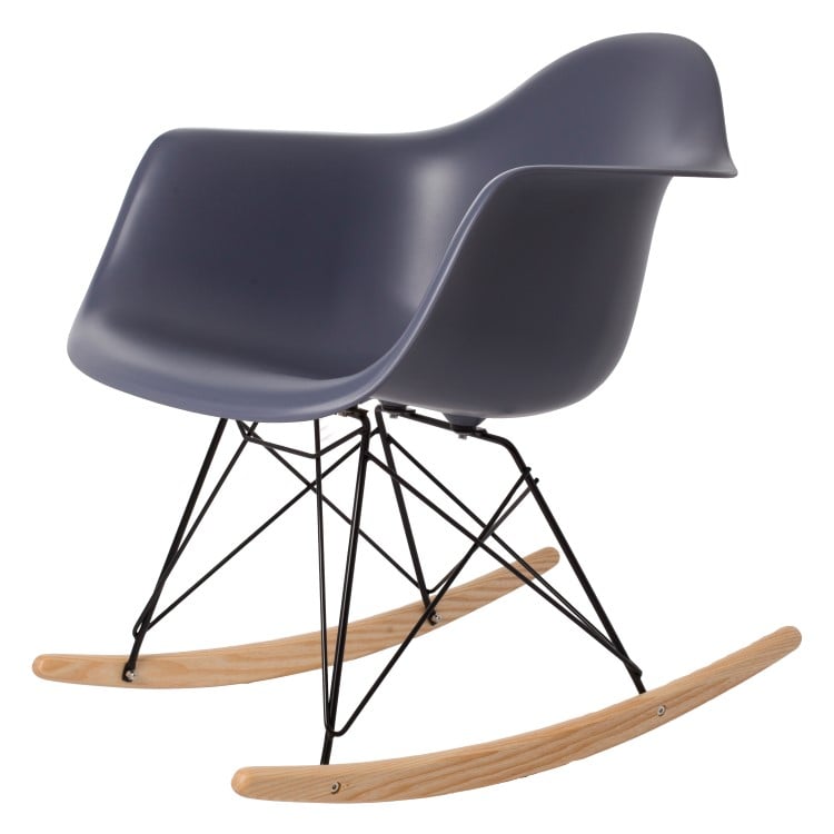Charles Eames style, Gyngestol RAR sort stel PP mørkegrå