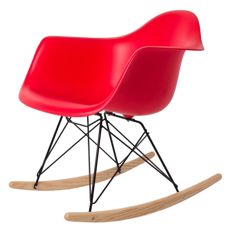 Charles Eames style, Gyngestol RAR sort stel PP rød