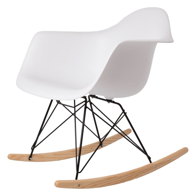 Charles Eames style, Gyngestol RAR sort stel PP hvid