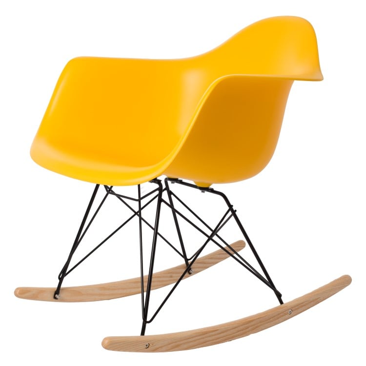 Charles Eames style, Gyngestol RAR sort stel PP gul