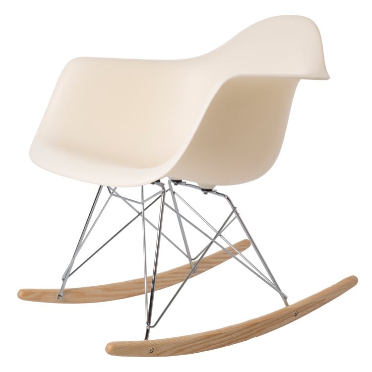 Charles Eames style, Gyngestol RAR Krom ramme PP creme