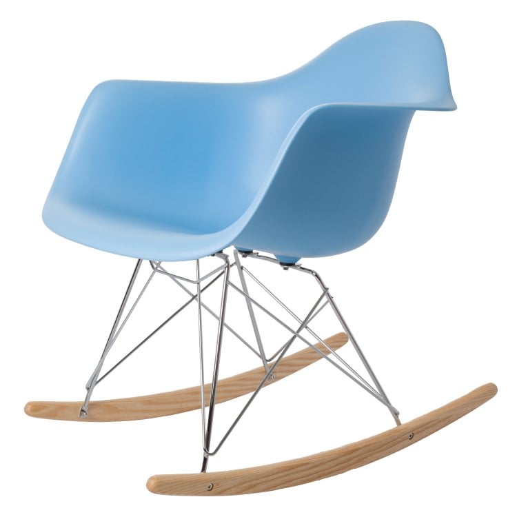 Charles Eames style, Gyngestol RAR Krom ramme PP lyseblå