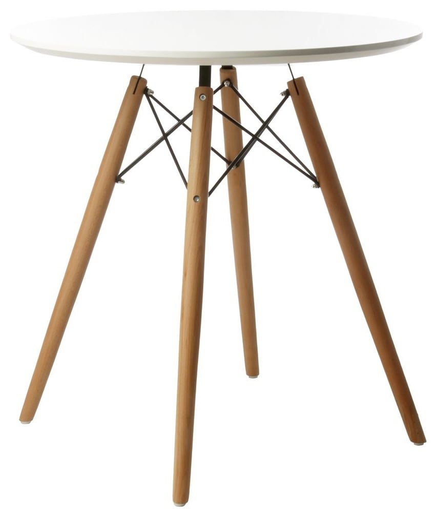 Charles Eames style, Sidebord Dowel Coffee table Ø 70cm. hvid