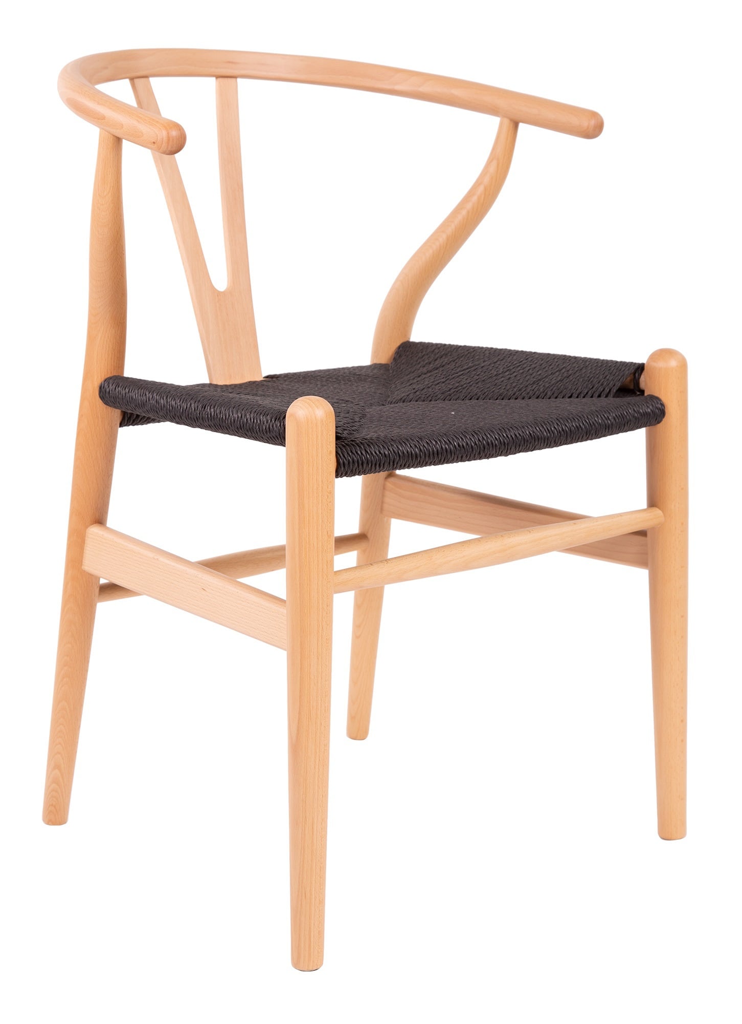 Wegner style, Spisebordsstol Y-chair wishbone CH24 naturel sort