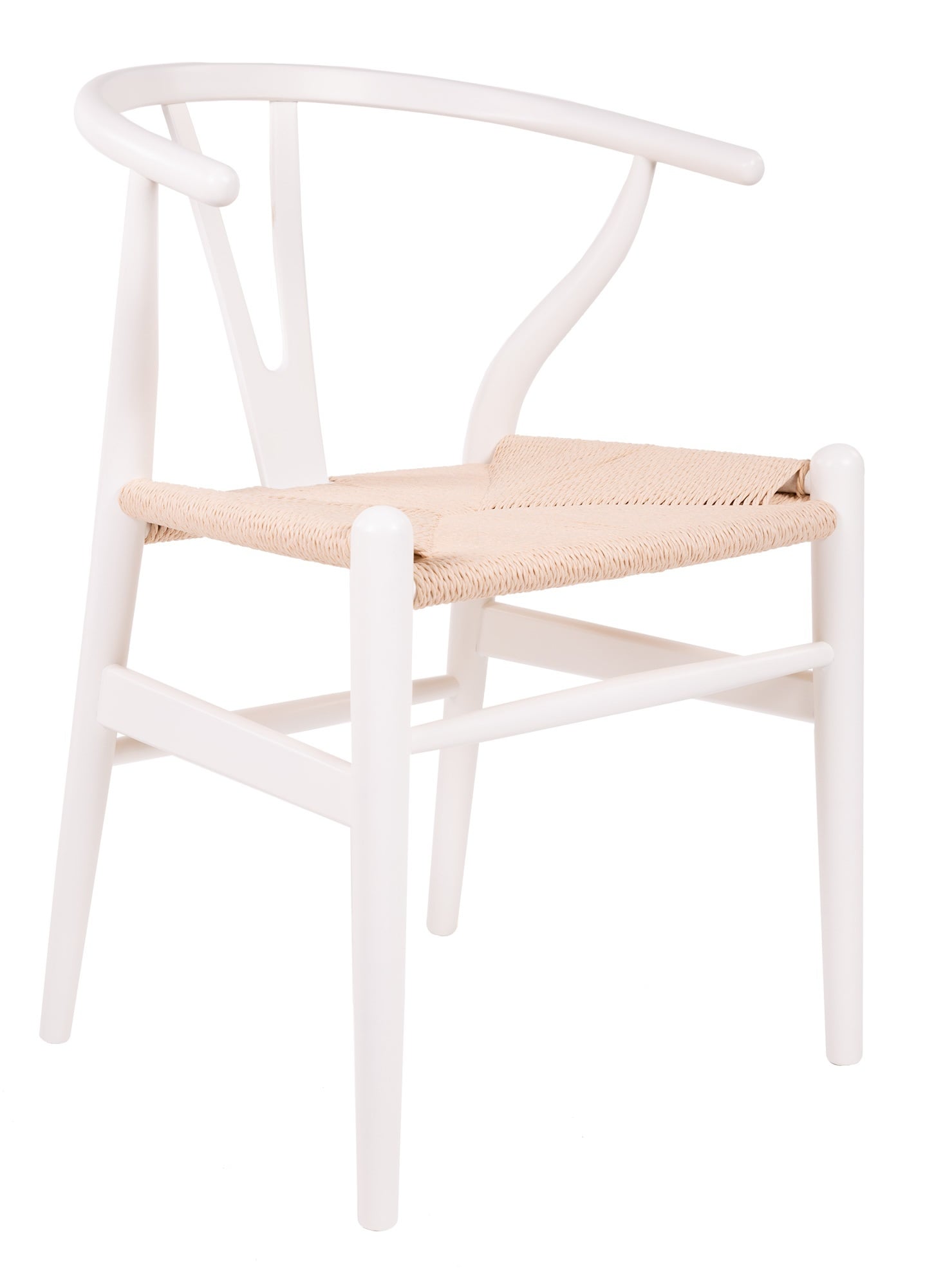 Wegner style, Spisebordsstol Y-chair wishbone CH24 hvid natural