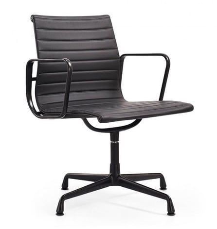 Charles Eames style, Konferencestol EA108 Læder sort stel sort