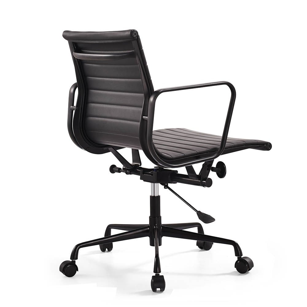 Charles Eames style, Kontorstol EA117 Læder sort stel sort
