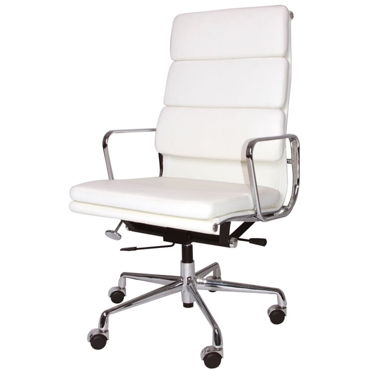 Charles Eames style, Kontor EA219 læder hvid