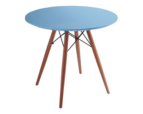 Charles Eames style, Sidebord Dowel Coffee table Ø 70cm. blå