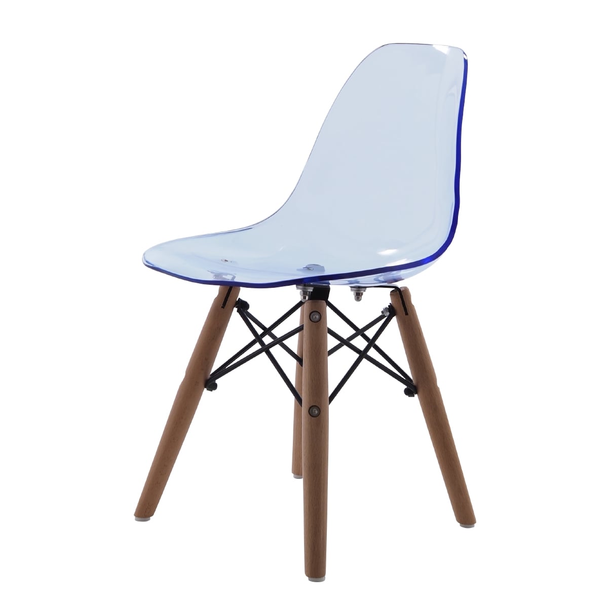 Charles Eames style, Højstol DSW Junior transparant blå