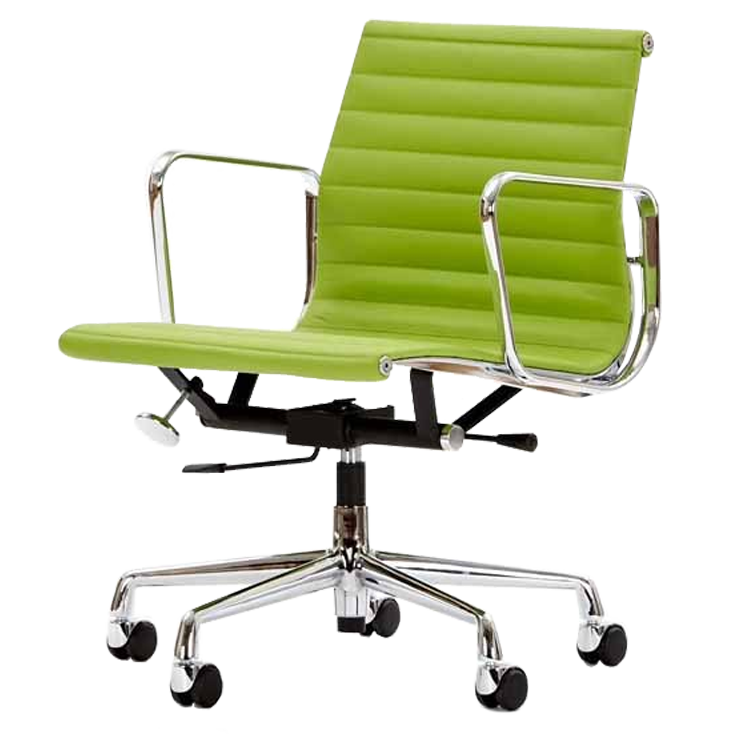 Charles Eames style, Kontorstol EA117 læder grøn