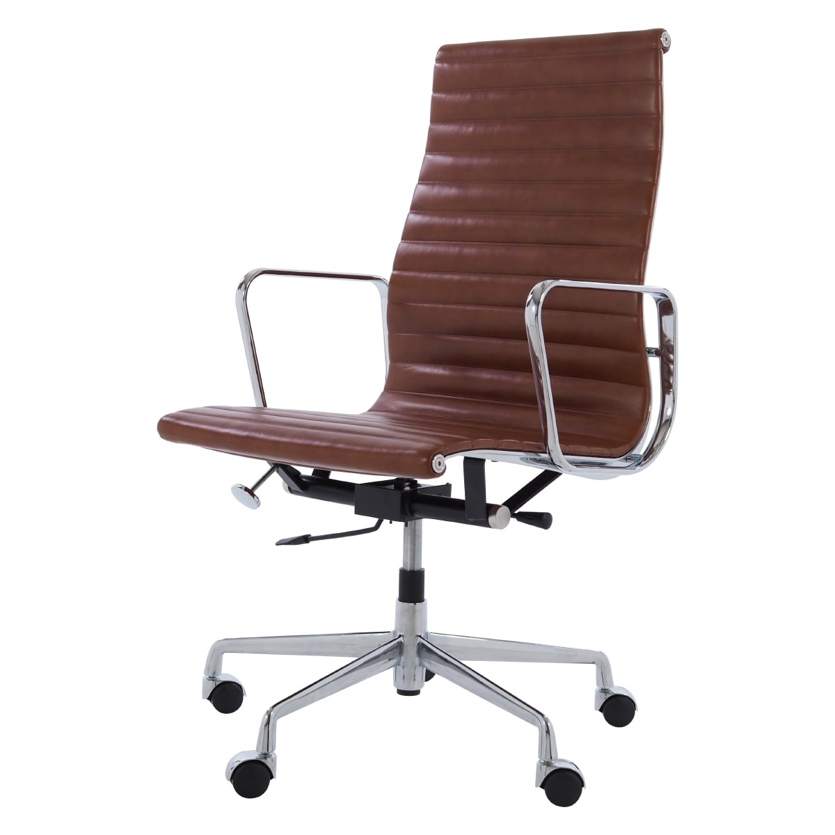 Charles Eames style, Kontorstol EA119 læder antik