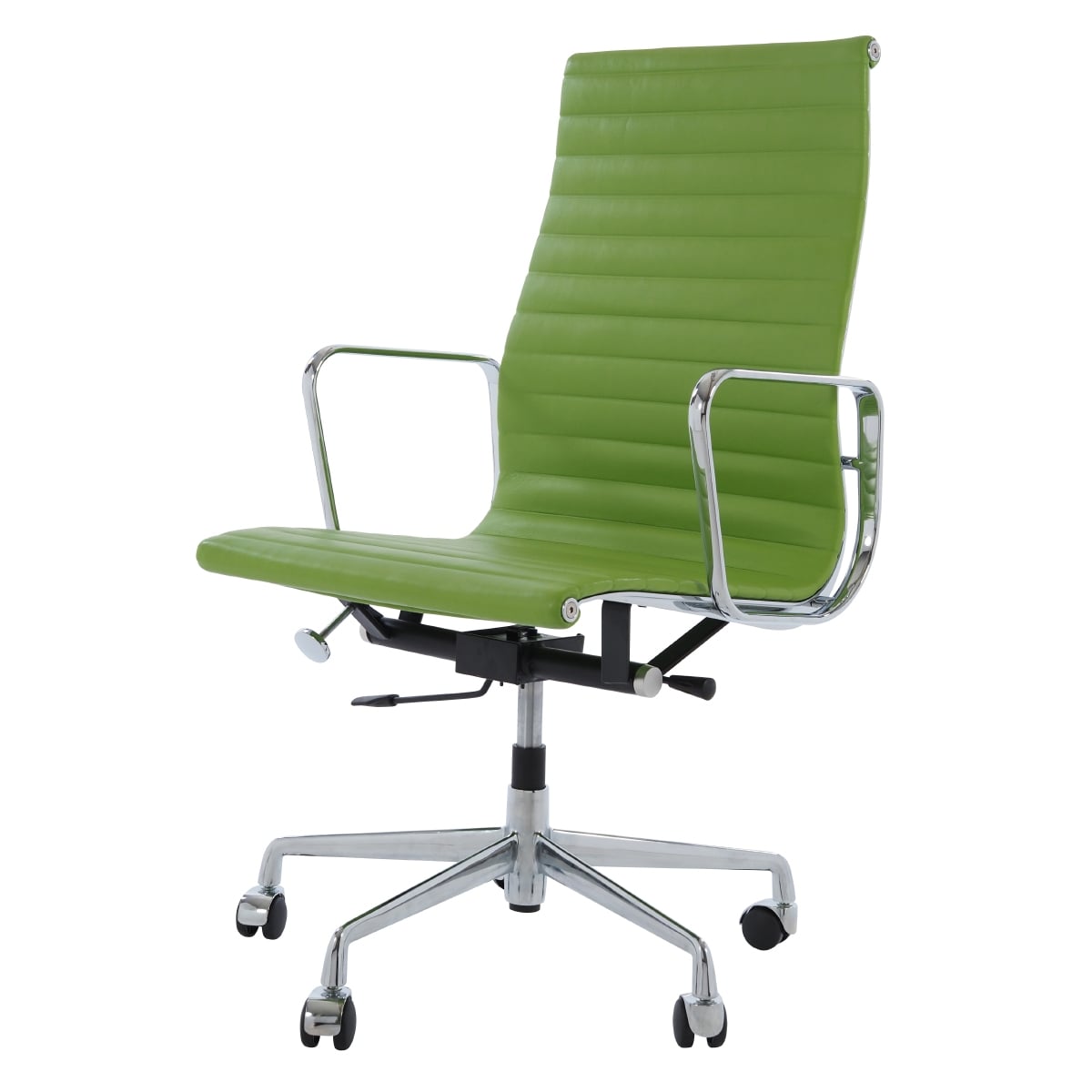 Charles Eames style, Kontorstol EA119 læder grøn