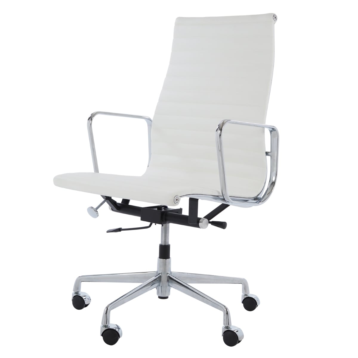 Charles Eames style, Kontorstol EA119 læder hvid