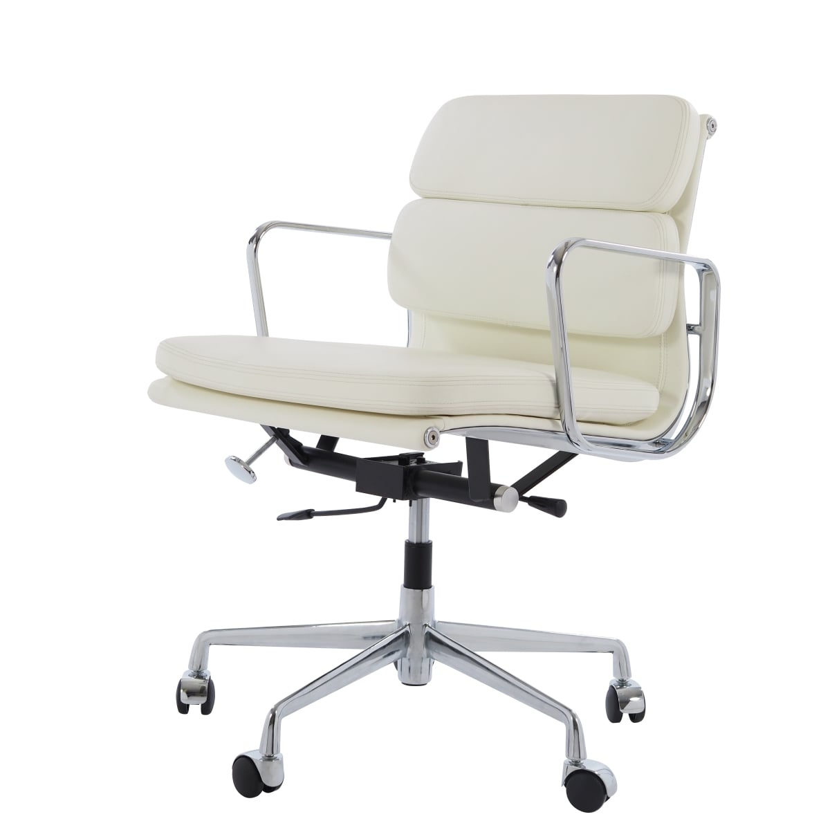 Charles Eames style, Kontorstol EA217 læder creme