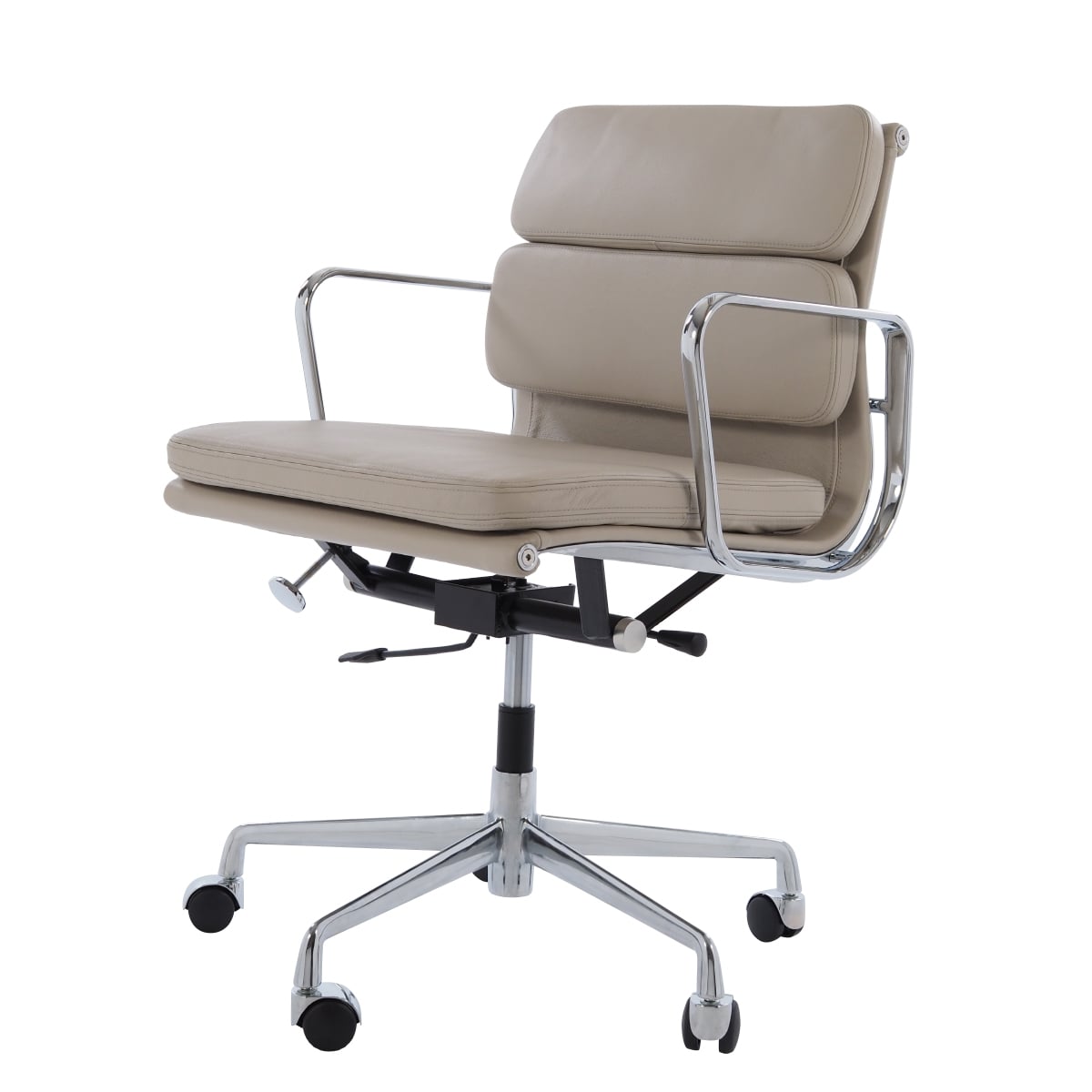Charles Eames style, Kontorstol EA217 læder grå