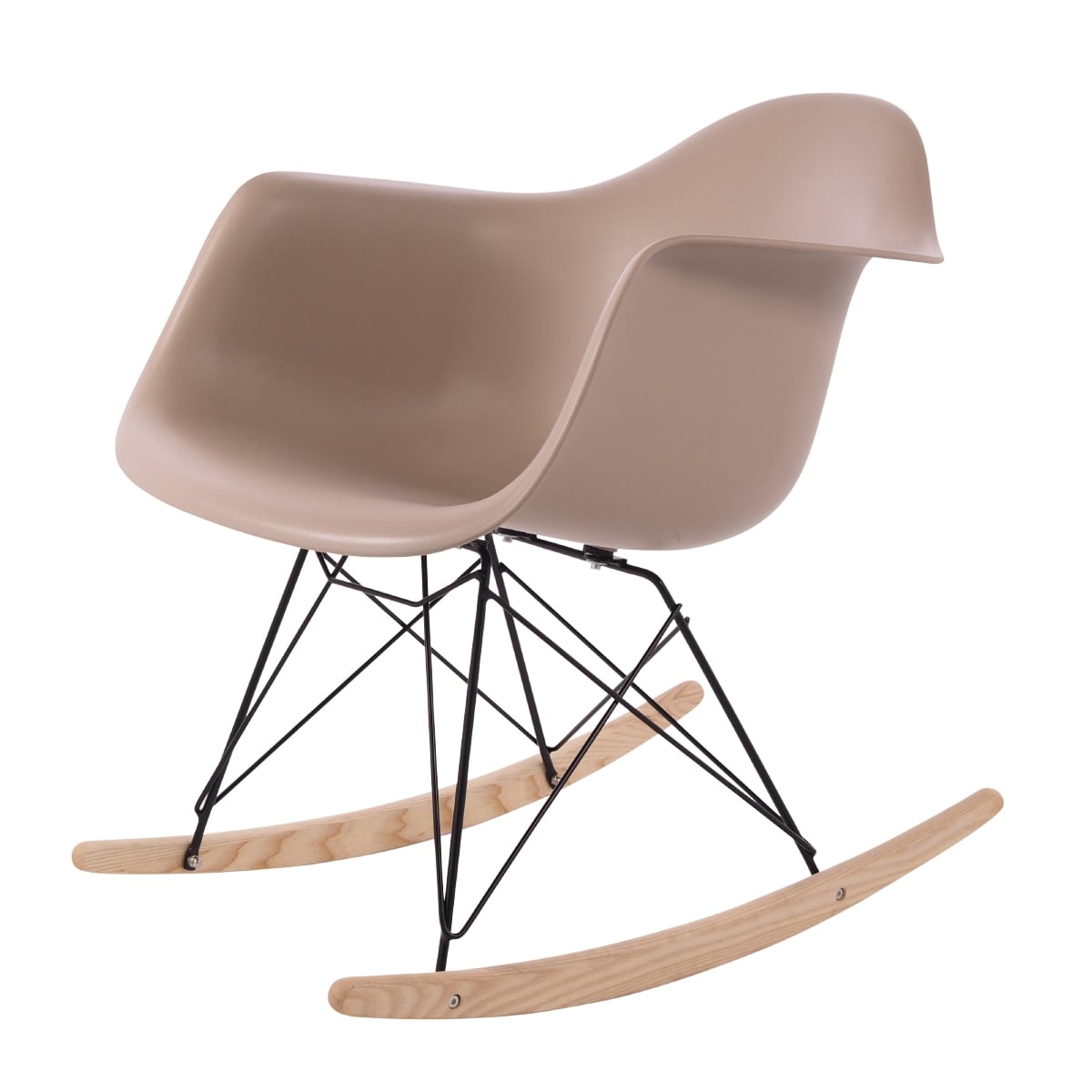 Charles Eames style, Gyngestol RAR sort stel PP lyse choco