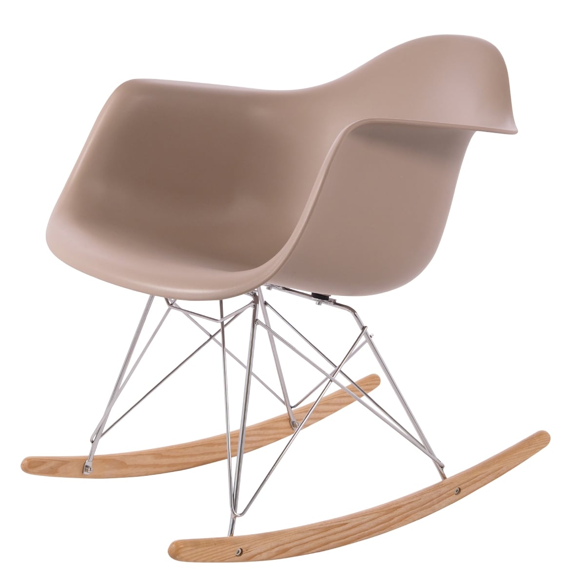 Charles Eames style, Gyngestol RAR Krom ramme PP lyse choco