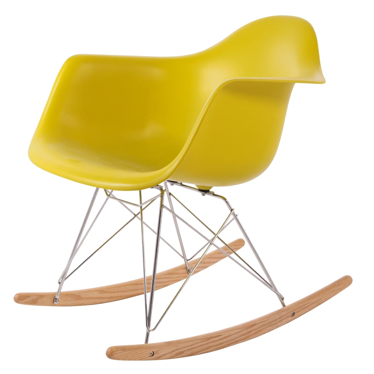 Charles Eames style, Gyngestol RAR Krom ramme PP sennep