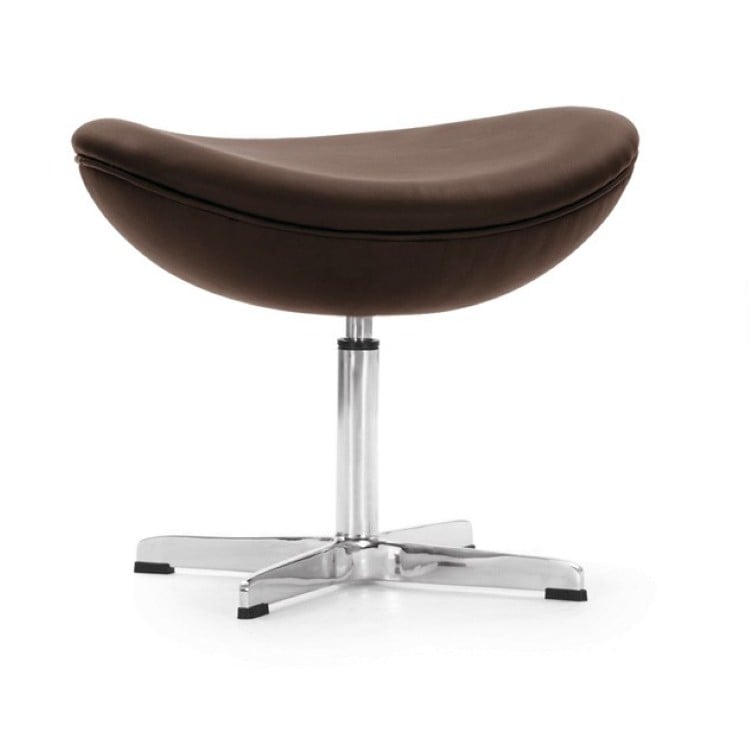 Arne Jacobsen style, Fodskammel Egg stol læder brun