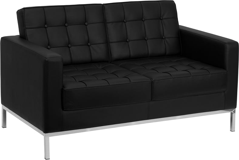 Ludwig Mies vd Rohe style, 2 personers sofa Florence 2 personers sofa sort