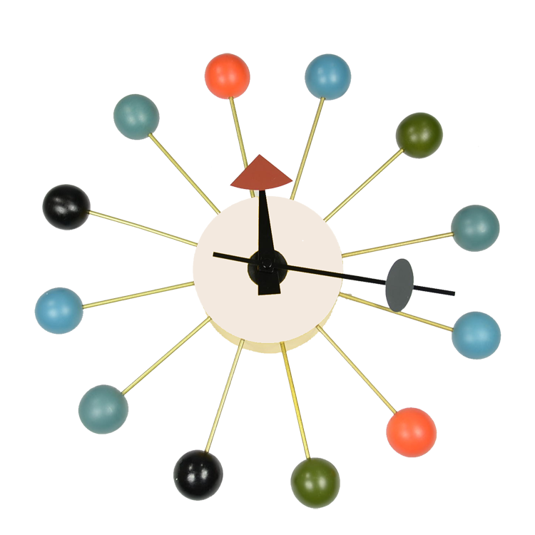 George Nelson style, Vægur Ball Ur flerfarvet