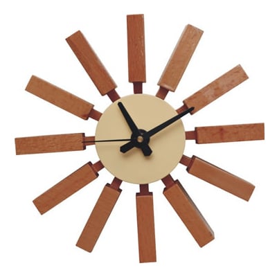 George Nelson style, Vægur Block clock brun