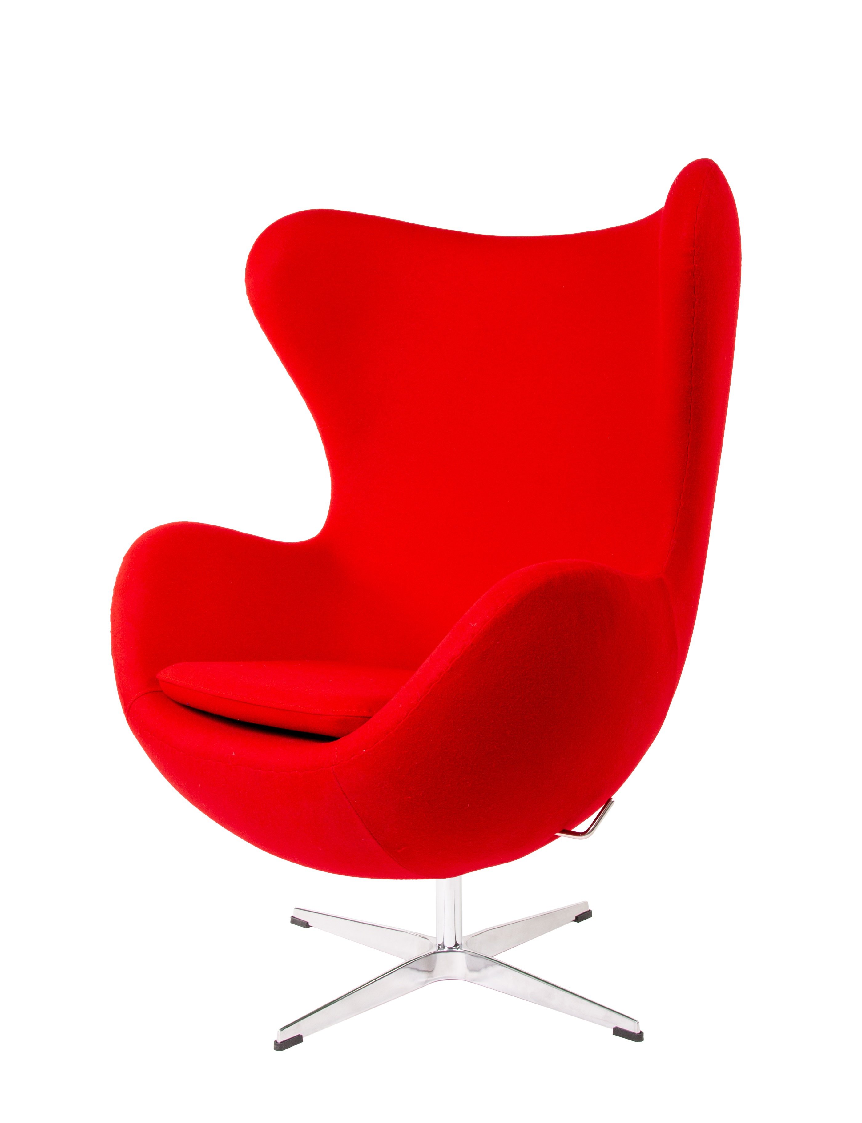 Arne Jacobsen style, Lænestol Egg stol cashmere rød