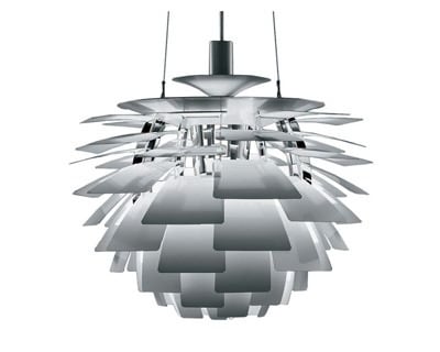 Poul Henningsen style, Vedhæng Artiskok lampe 92cm Aluminium