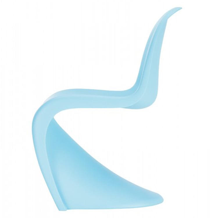 Verner Panton style, Spisebordsstol Panton stol blank lyseblå