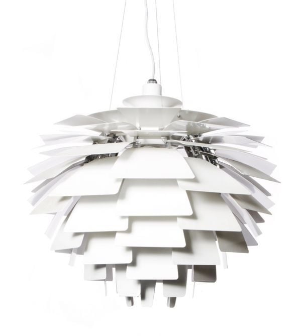 Poul Henningsen style, Vedhæng Artiskok lampe 72cm hvid