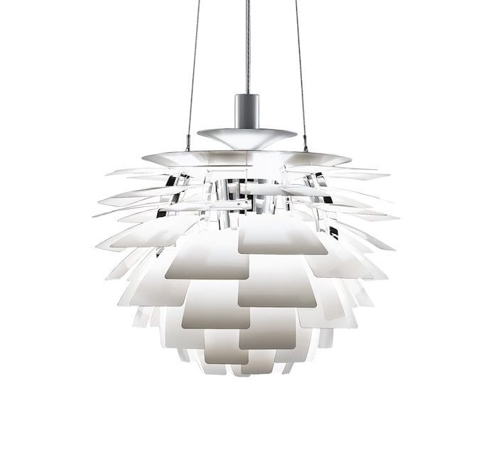 Poul Henningsen style, Vedhæng Artiskok lampe 56cm hvid